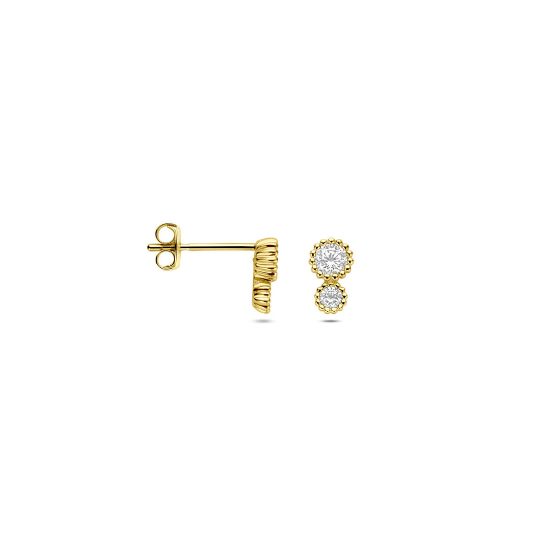 14k Geelgouden Oorknoppen met Zirkonia – 6,5 mm