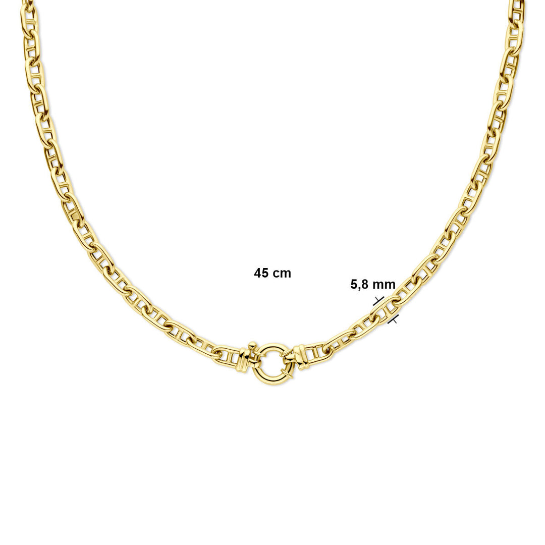 14k Geelgouden Paperclip Collier 5,8 mm – 45 cm met Groot Veerslot