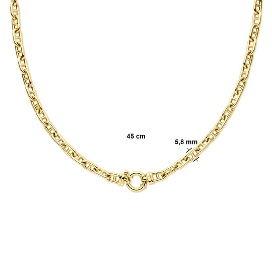 14k Geelgouden Paperclip Collier 5,8 mm – 45 cm met Groot Veerslot