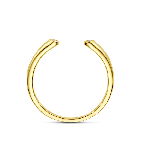 14k Geelgouden Ring met Diamant 0.01ct