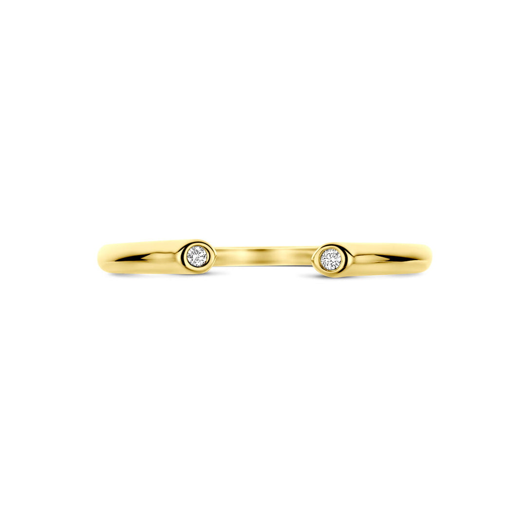 14k Geelgouden Ring met Diamant 0.01ct