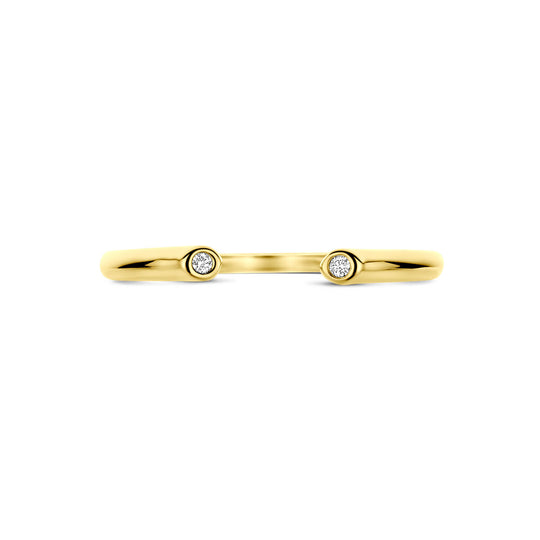14k Geelgouden Ring met Diamant 0.01ct