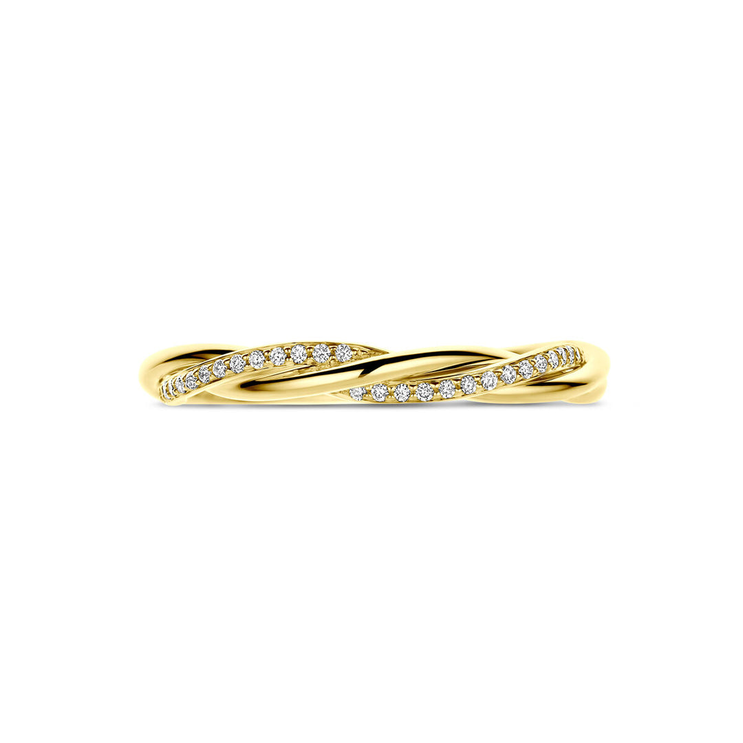 14k Geelgouden Ring met Diamant 0.08ct