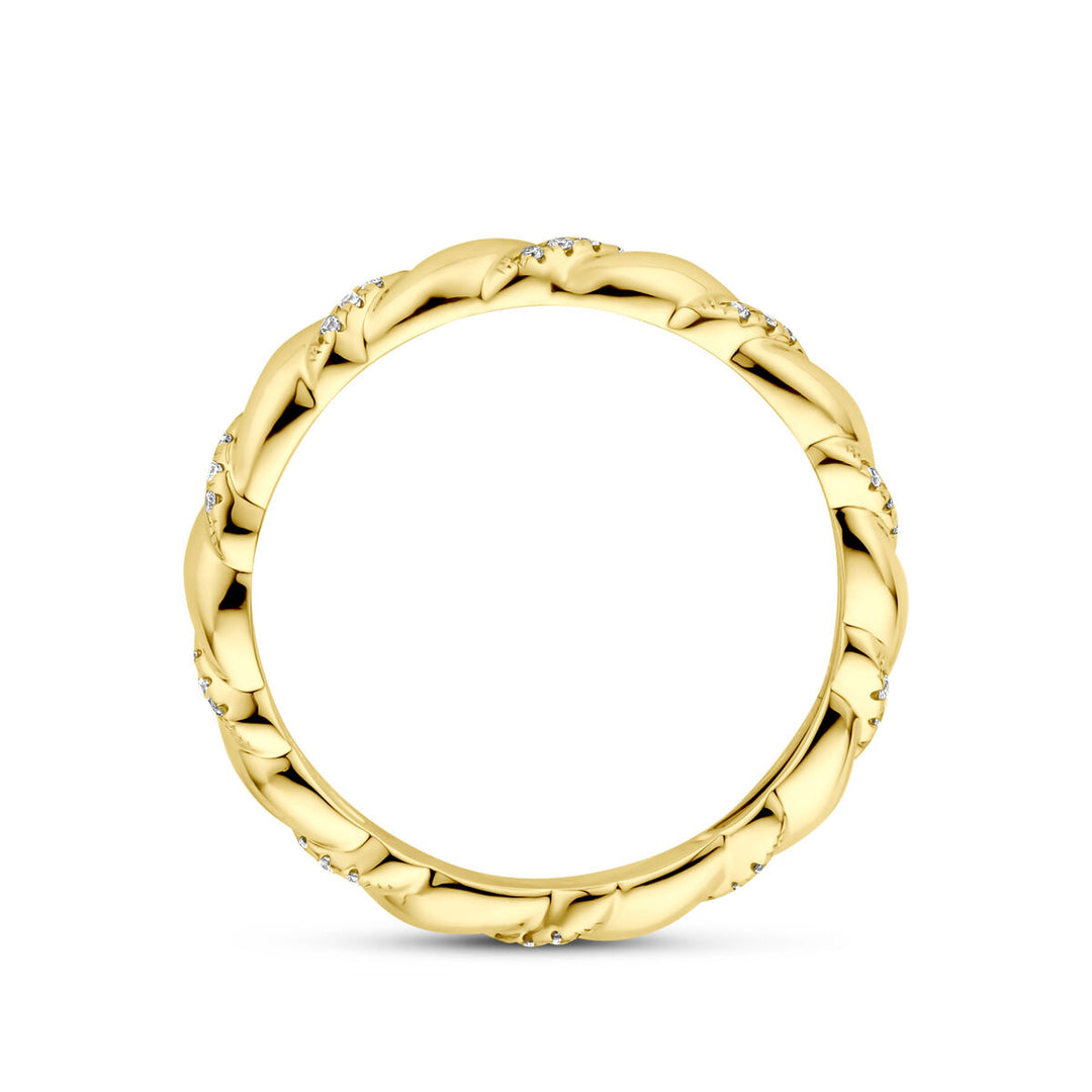 14k Geelgouden Ring met Diamant 0.09ct H SI – 3 mm Breed