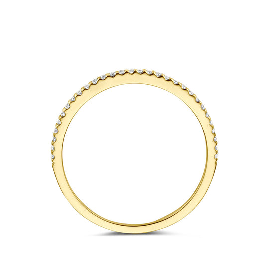 14k Geelgouden Ring met Diamant 0.11ct H SI