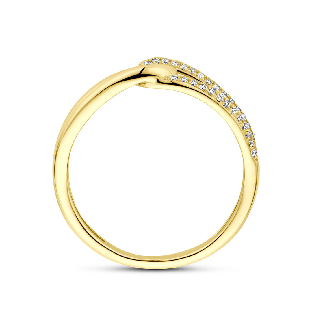 14k Geelgouden Ring met Diamant 0.14ct H SI – 5.5 mm Breed