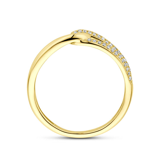 14k Geelgouden Ring met Diamant 0.14ct H SI – 5.5 mm Breed