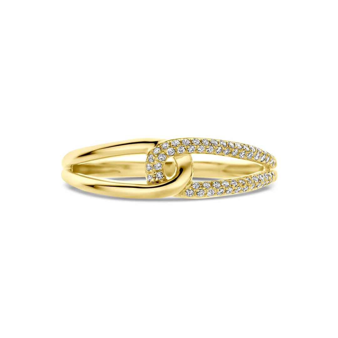 14k Geelgouden Ring met Diamant 0.14ct H SI – 5.5 mm Breed