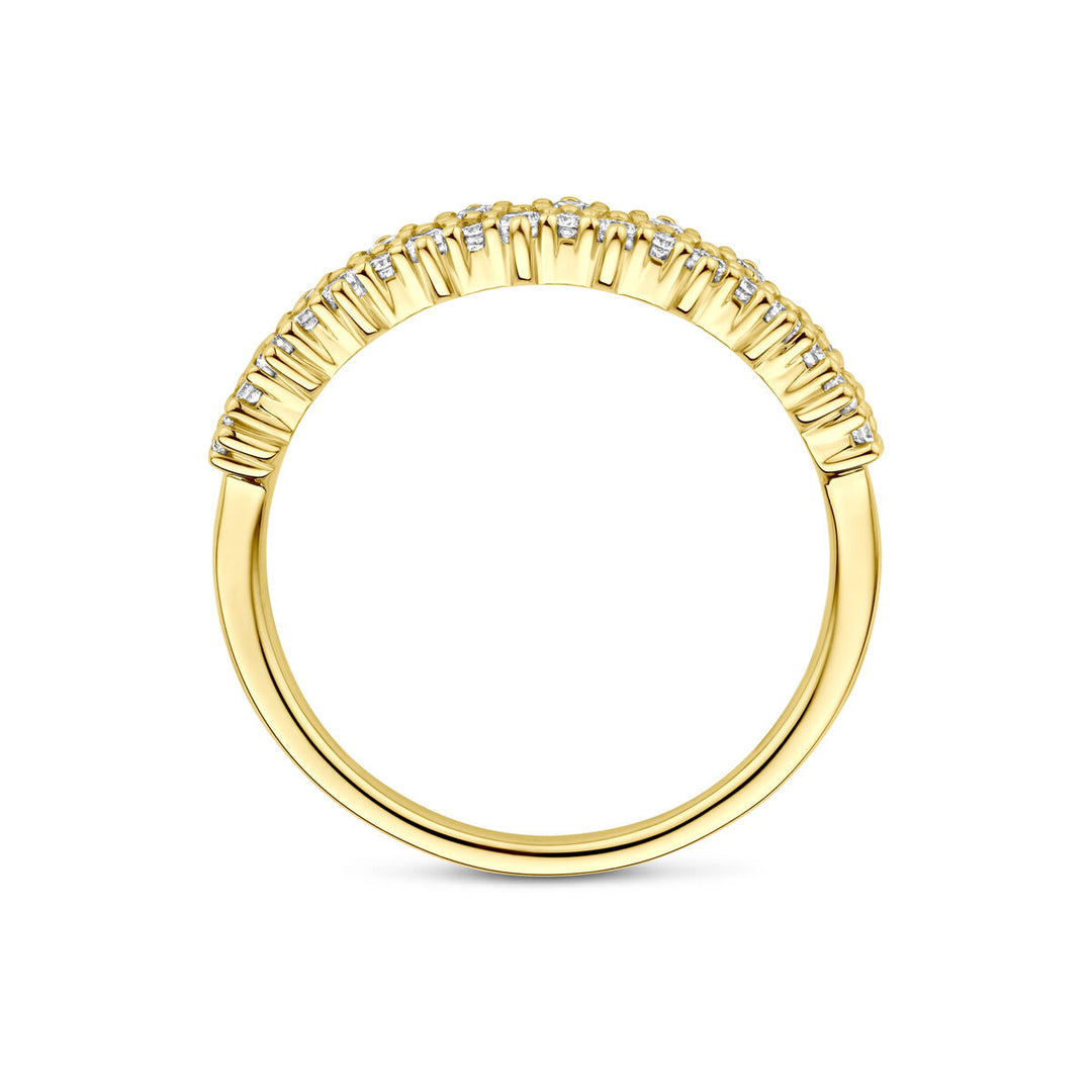 14k Geelgouden Ring met Diamant 0.38ct H SI