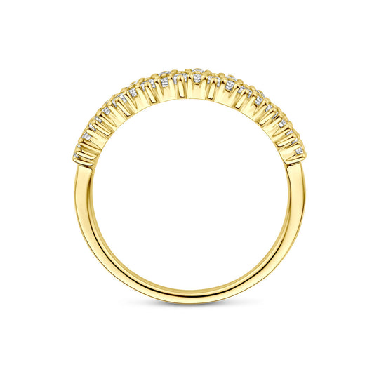 14k Geelgouden Ring met Diamant 0.38ct H SI