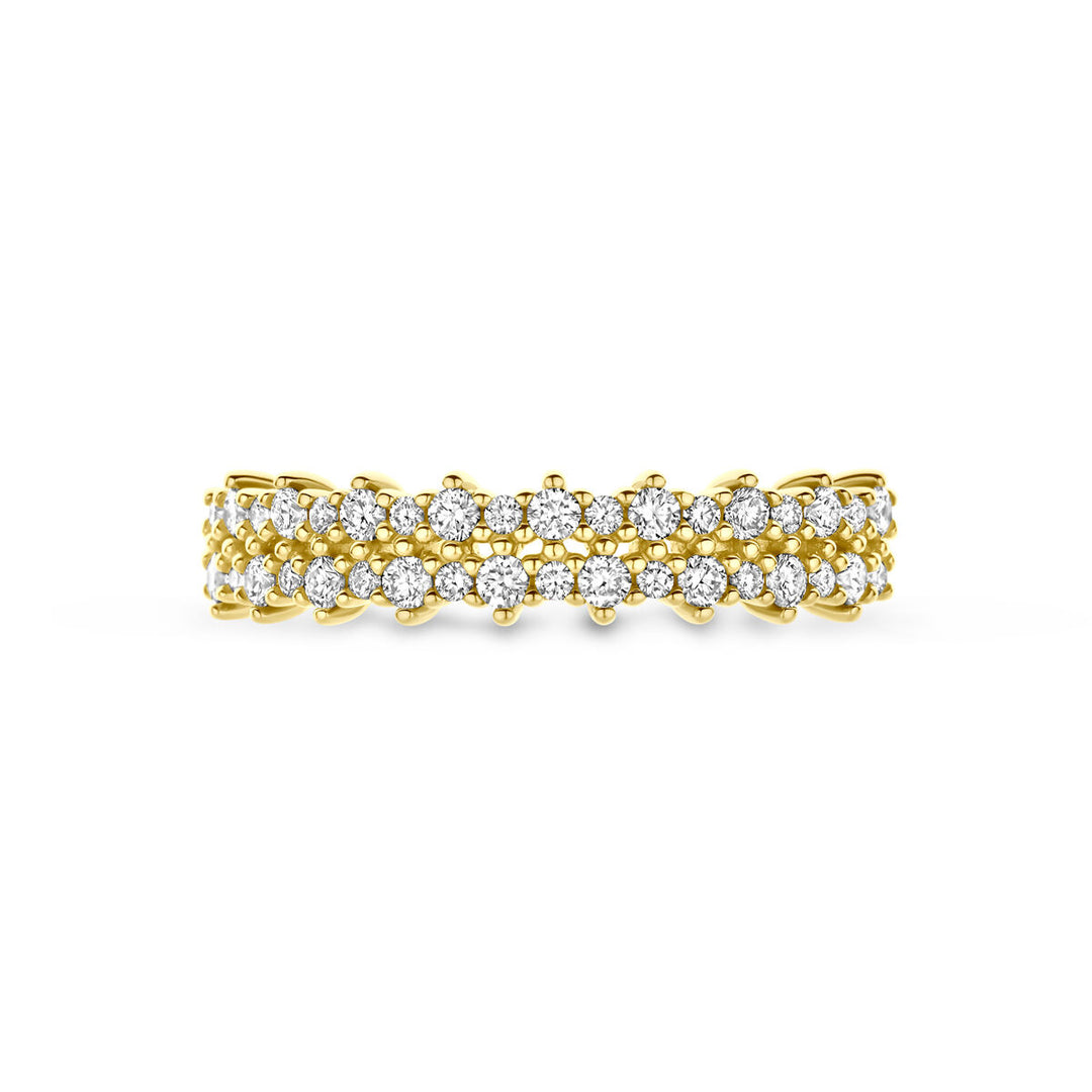14k Geelgouden Ring met Diamant 0.38ct H SI