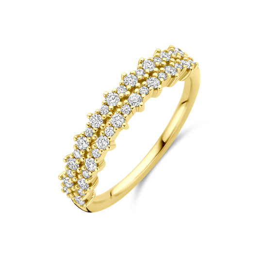 14k Geelgouden Ring met Diamant 0.38ct H SI