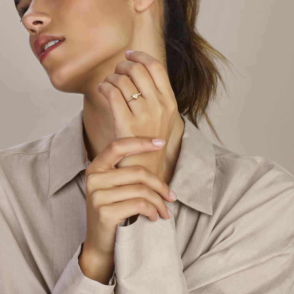 14k Geelgouden Ring met Lab Grown Diamant 0.665ct