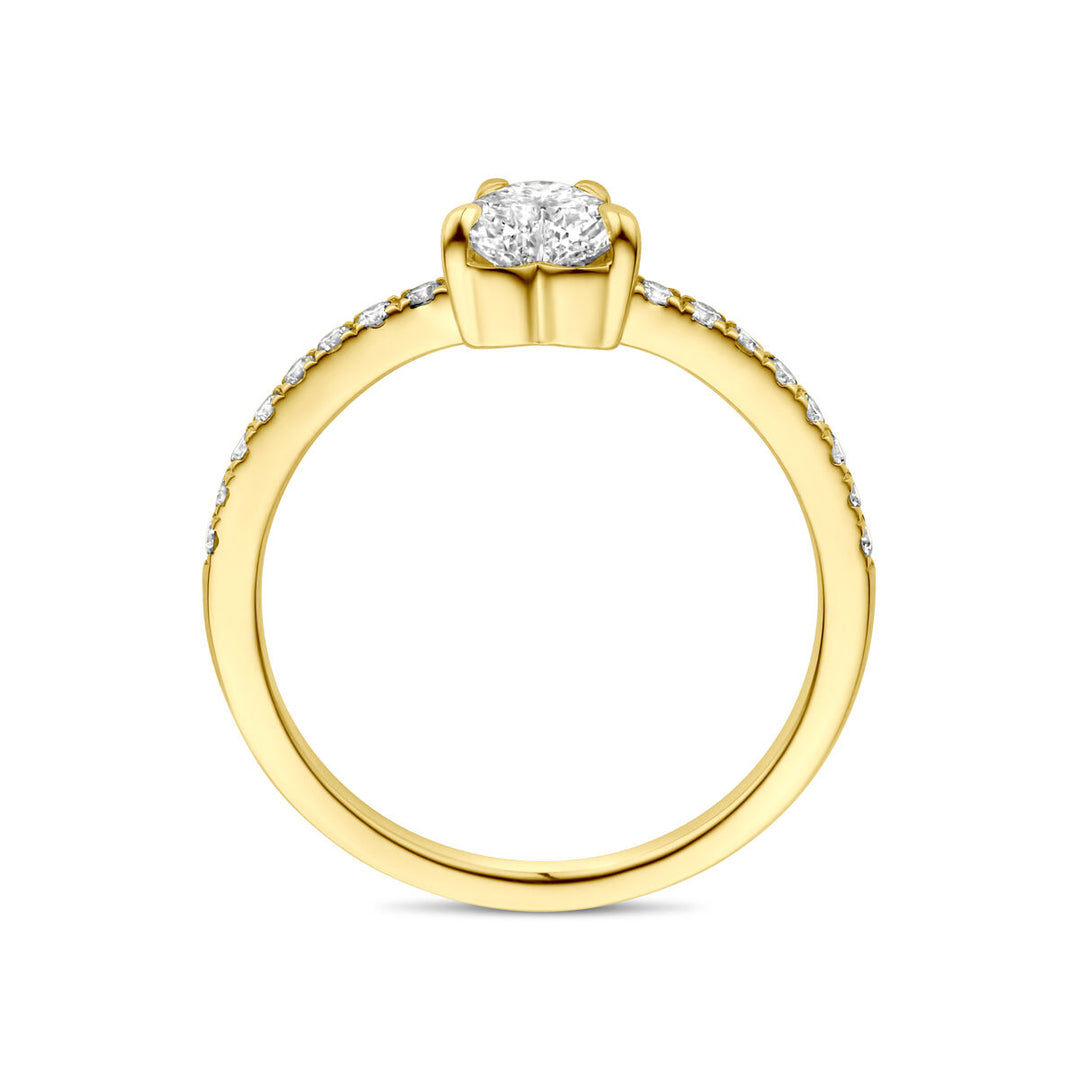 14k Geelgouden Ring met Lab Grown Diamant 0.665ct