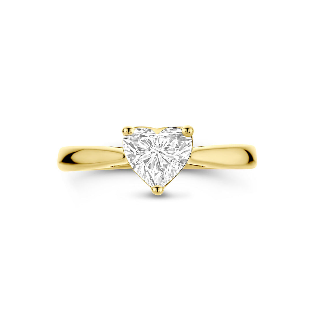 14k Geelgouden Ring met Lab Grown Diamant 1.00ct – 7 mm Breed