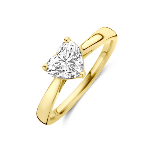 14k Geelgouden Ring met Lab Grown Diamant 1.00ct – 7 mm Breed