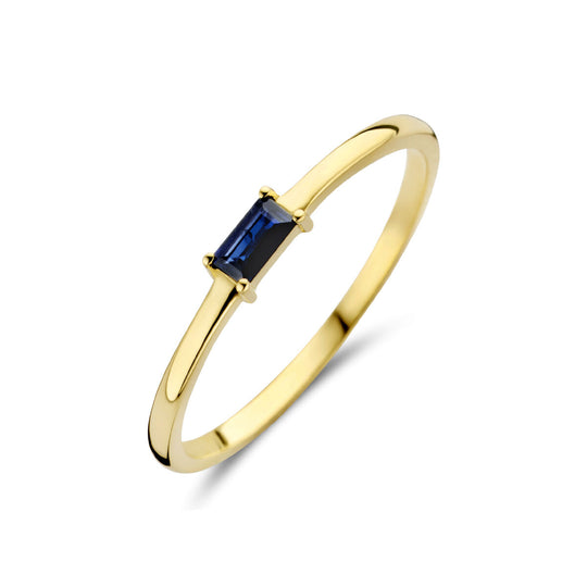 14k Geelgouden Ring met Saffier – Geboortesteen September 2,5mm