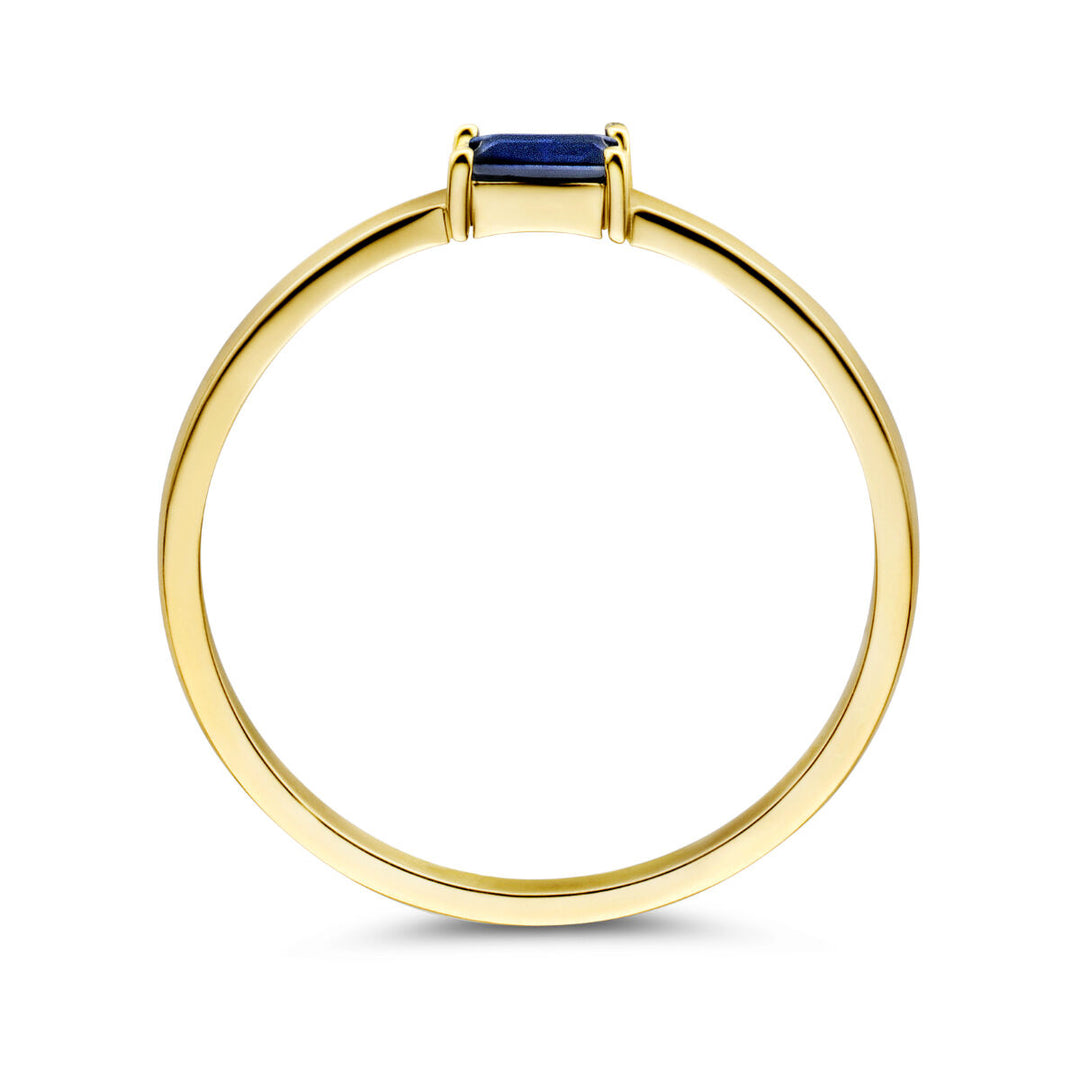 14k Geelgouden Ring met Saffier – Geboortesteen September 2,5mm