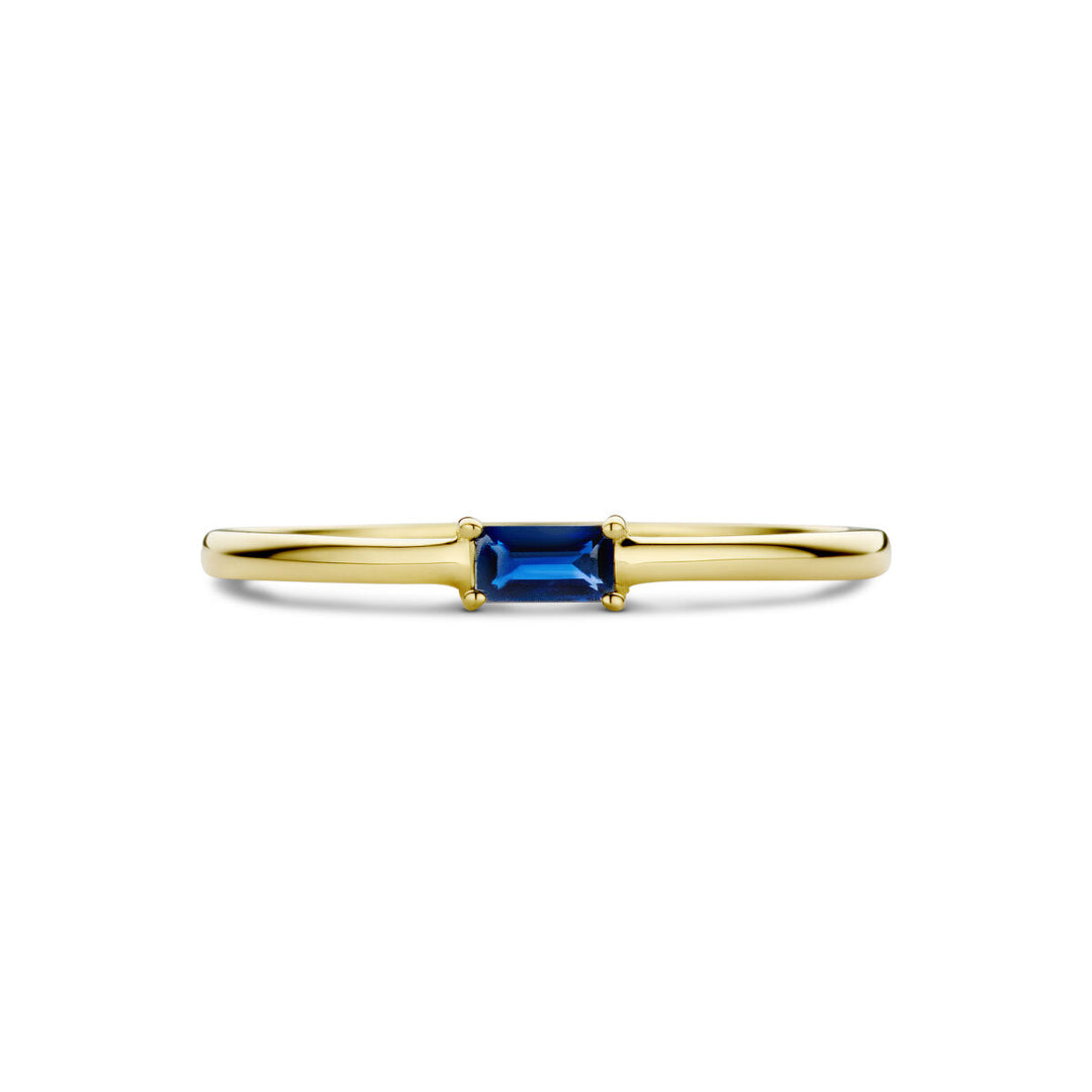 14k Geelgouden Ring met Saffier – Geboortesteen September 2,5mm