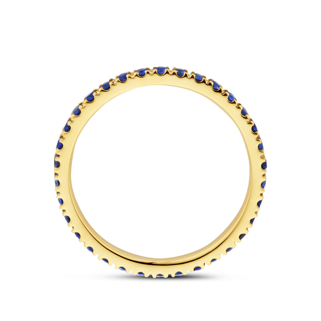14k Geelgouden Ring met Saffier – 2 mm Breed