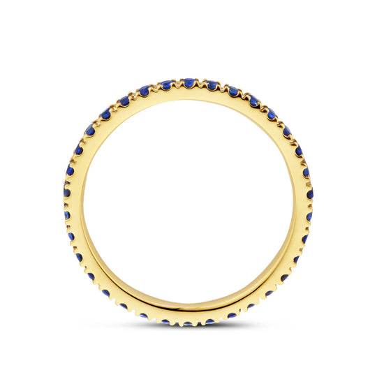 14k Geelgouden Ring met Saffier – 2 mm Breed