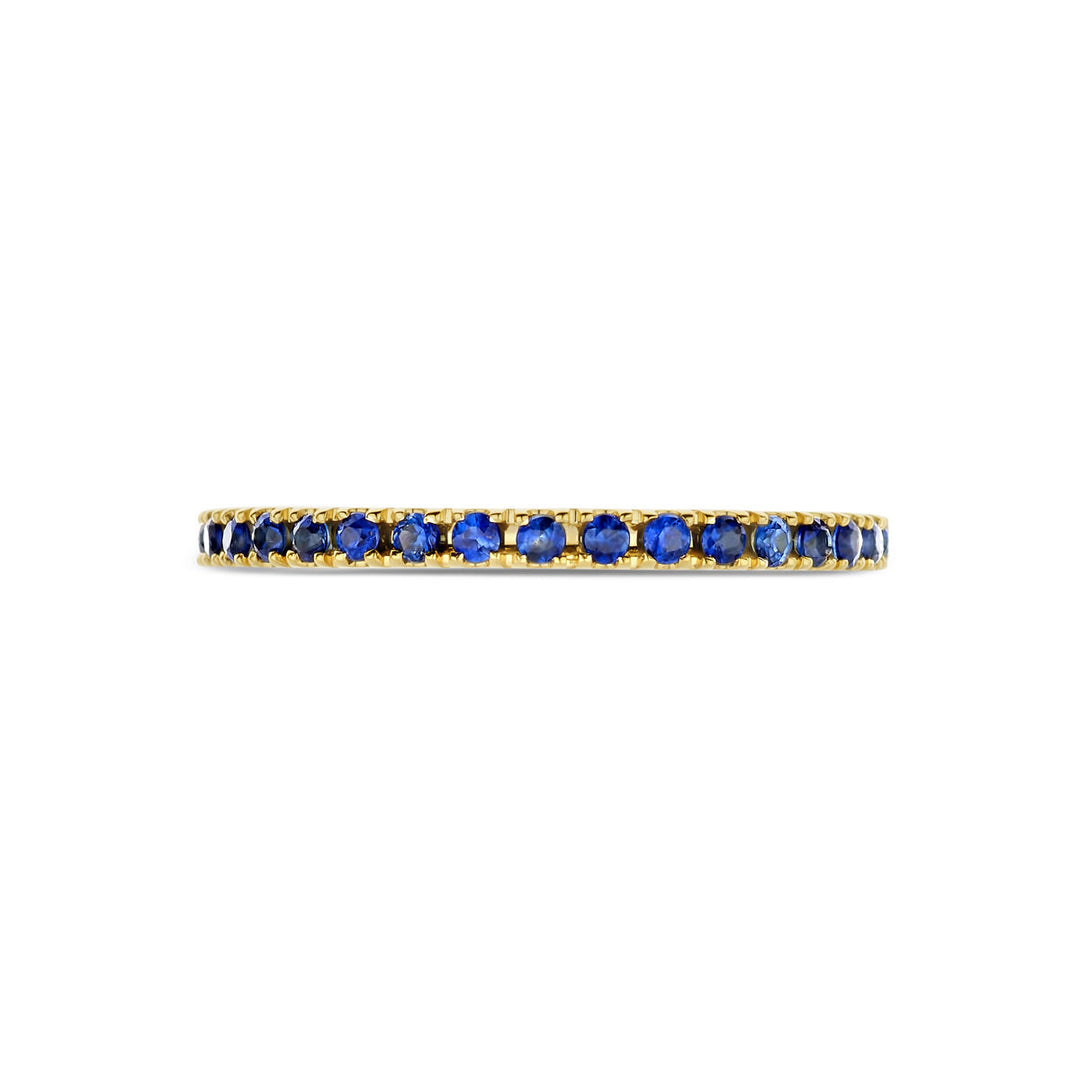 14k Geelgouden Ring met Saffier – 2 mm Breed