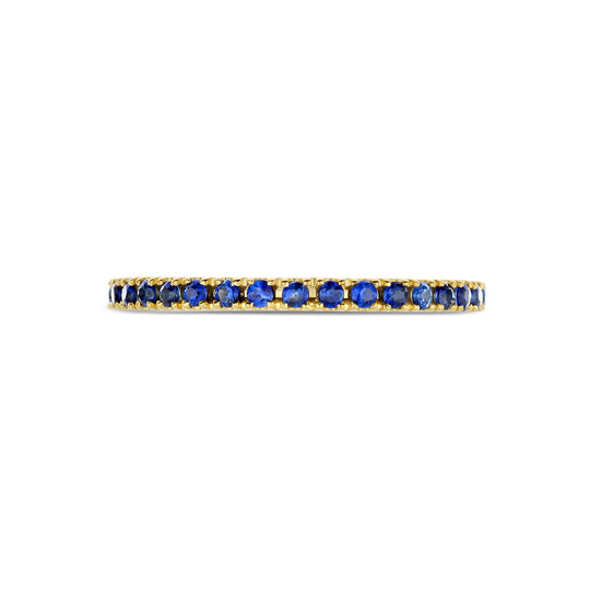 14k Geelgouden Ring met Saffier – 2 mm Breed