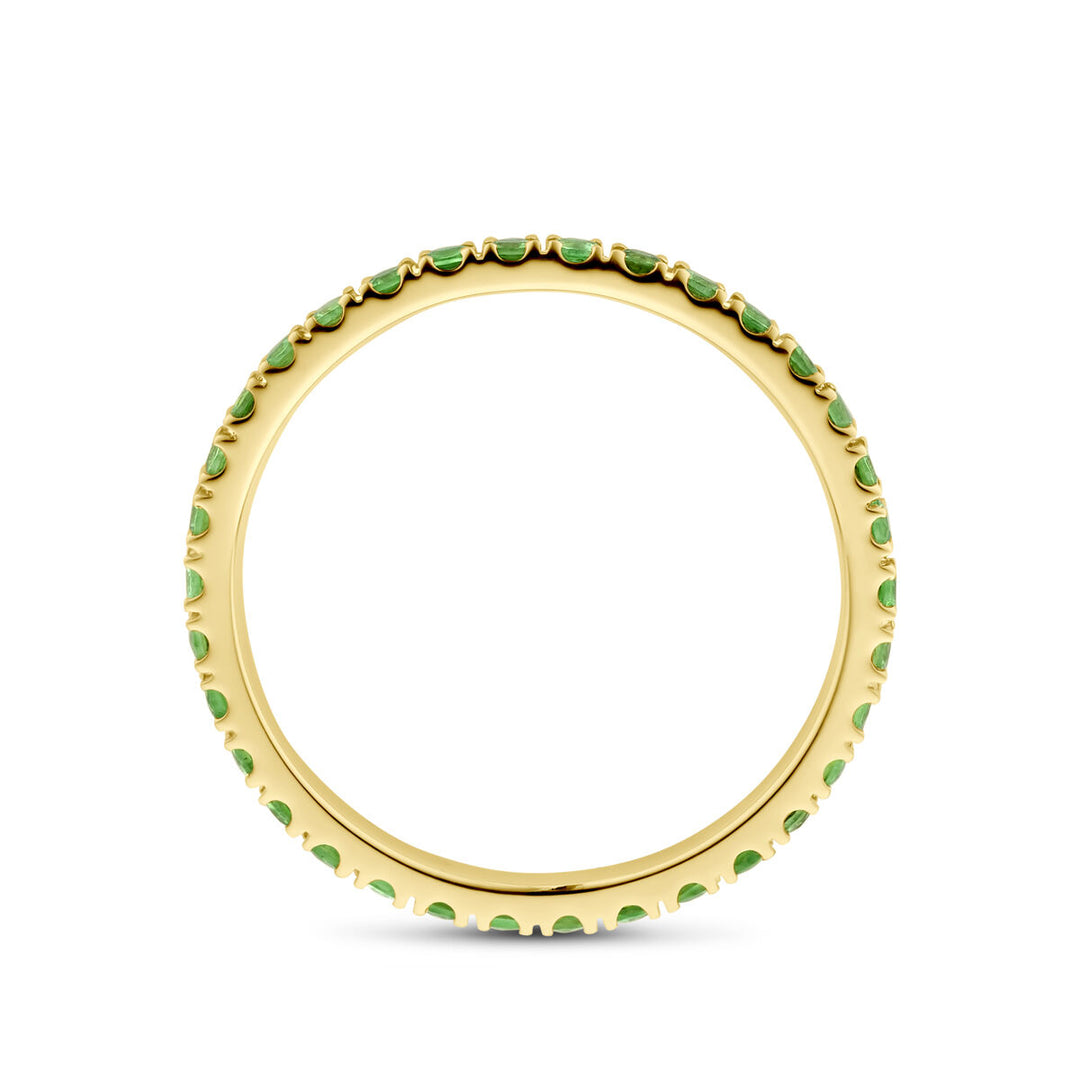 14k Geelgouden Ring met Tsavoriet – 2 mm Breed
