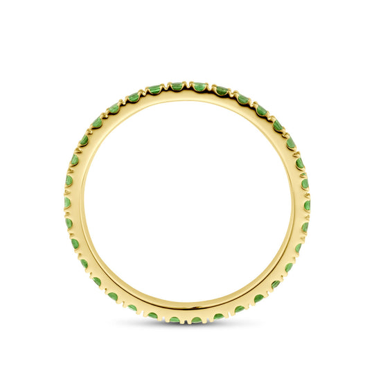 14k Geelgouden Ring met Tsavoriet – 2 mm Breed