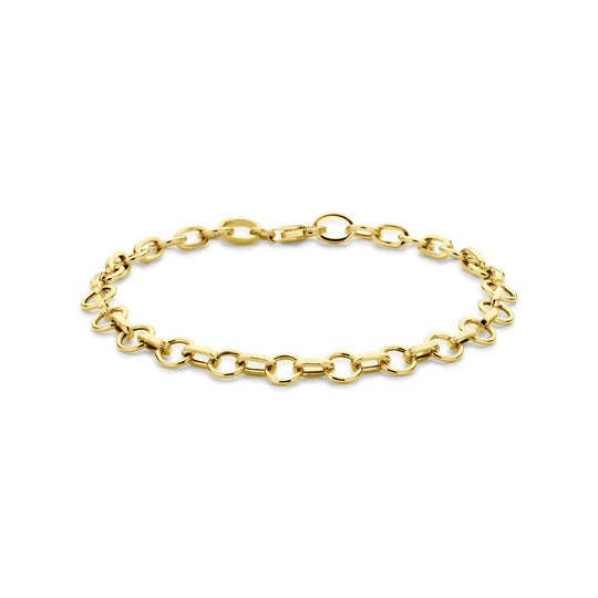 14k Geelgouden Schakelarmband 6 mm – 19 cm met Karabijnsluiting