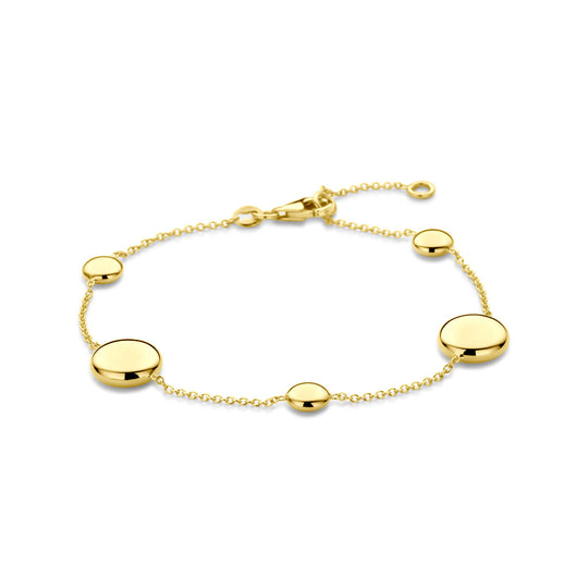 14k Geelgouden Schakelarmband Verstelbaar 17–19 cm met Karabijnsluiting