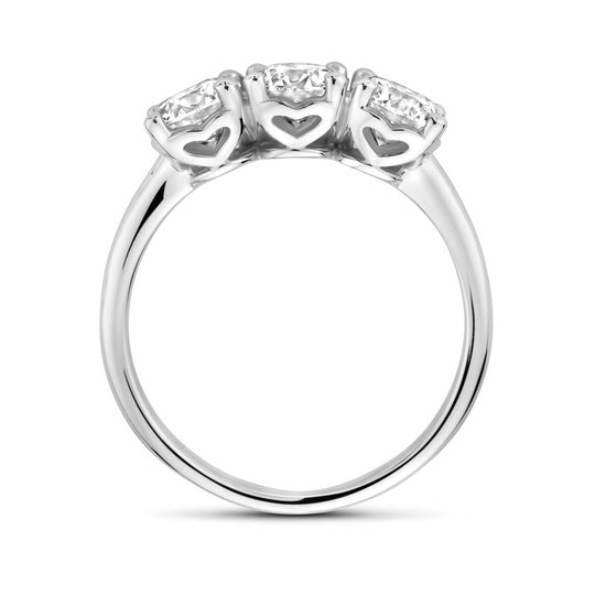 14k Geelgouden Trilogie Ring voor vrouwen met Lab Grown Diamant 1.50ct G VS