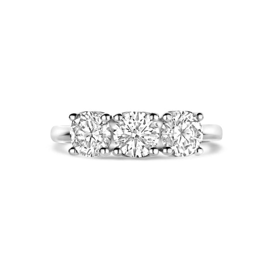 14k Geelgouden Trilogie Ring voor vrouwen met Lab Grown Diamant 1.50ct G VS