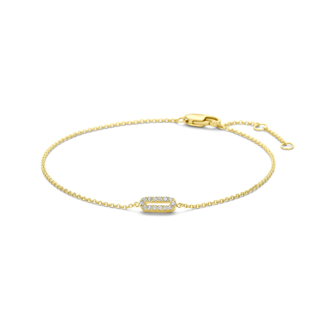 14k Gouden Armband met Diamant 0.05ct – 15,5–18 cm Verstelbaar