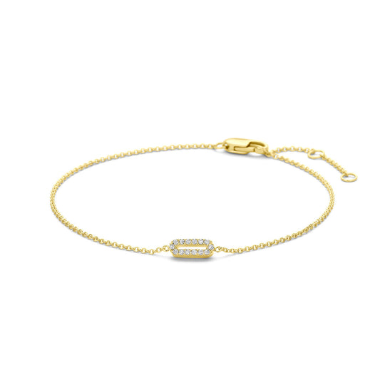 14k Gouden Armband met Diamant 0.05ct – 15,5–18 cm Verstelbaar