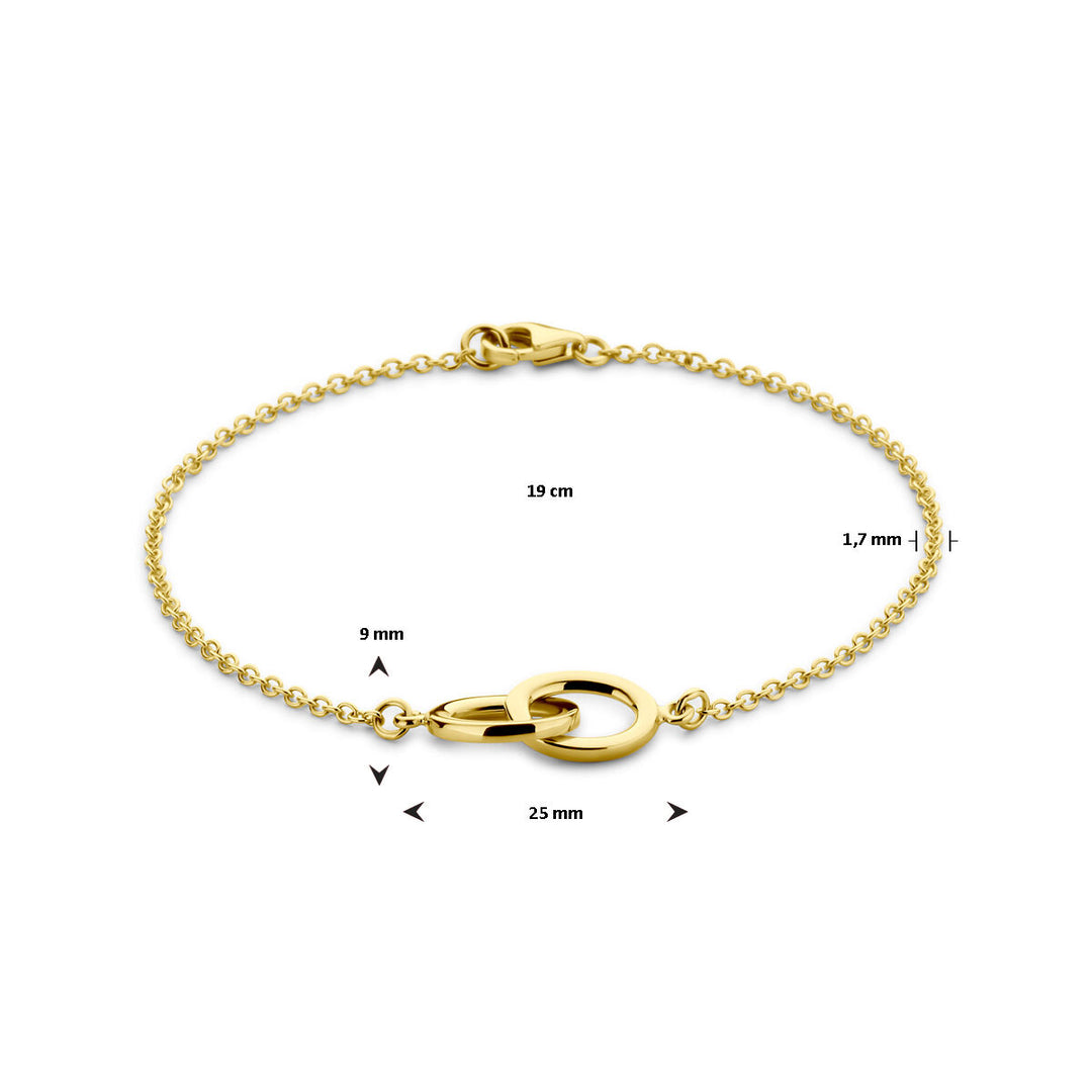 14k Gouden Armband met Ovale Elementen – 1,7 mm, 19 cm