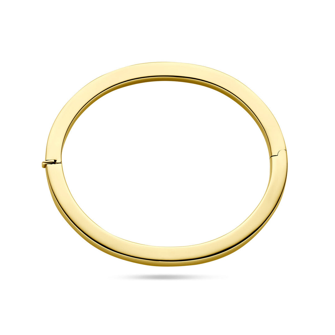 14k Gouden Bangle met Scharnier – Vlakke Buis 5 mm, Diameter 60 mm