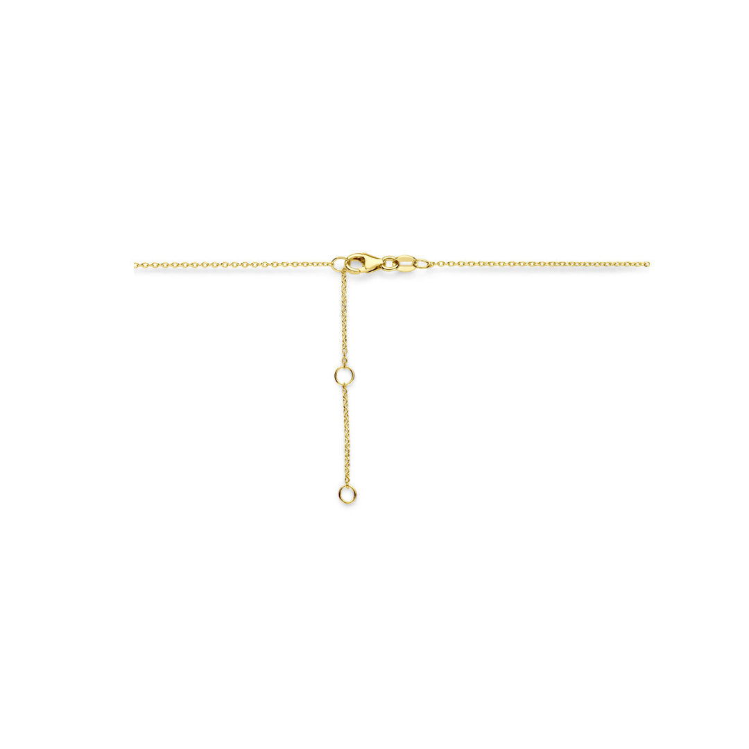 14k Gouden Collier met Roze Saffier & Diamant 0.05ct – 41–45 cm