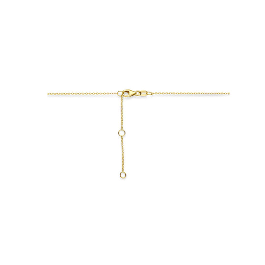 14k Gouden Collier met Roze Saffier & Diamant 0.05ct – 41–45 cm