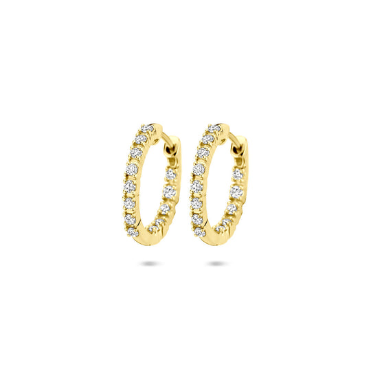 14k Gouden Klapoorringen met Lab Grown Diamant 0.50ct – 17,5x2 mm
