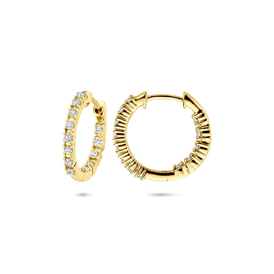 14k Gouden Klapoorringen met Lab Grown Diamant 0.50ct – 17,5x2 mm