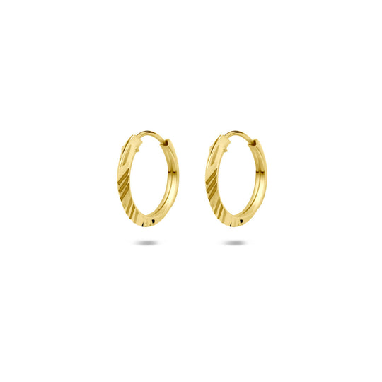14k Gouden Oorringen Gediamanteerd – Buis 1,5 mm