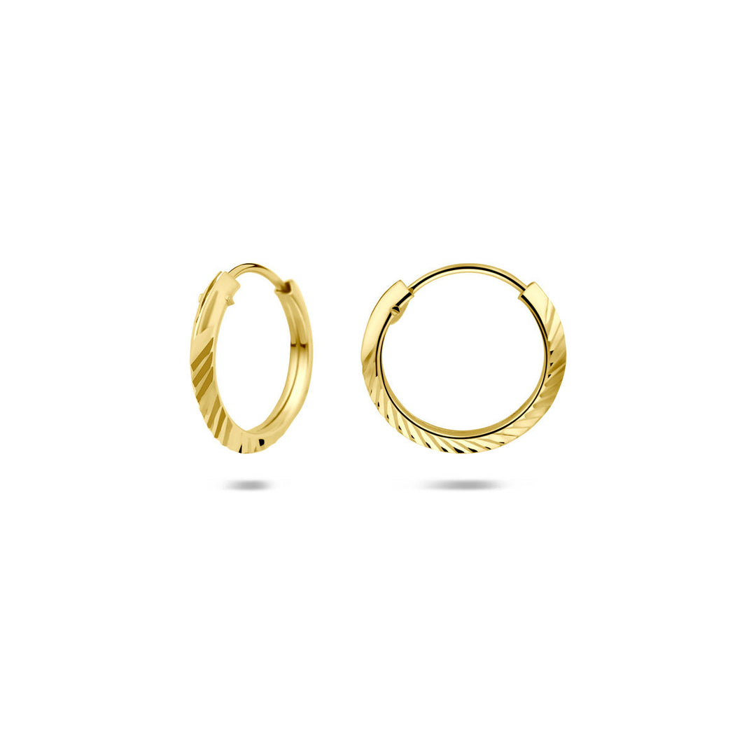 14k Gouden Oorringen Gediamanteerd – Buis 1,5 mm