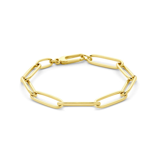 14k Gouden Paperclip Armband 7 mm – 19 cm met Karabijnsluiting