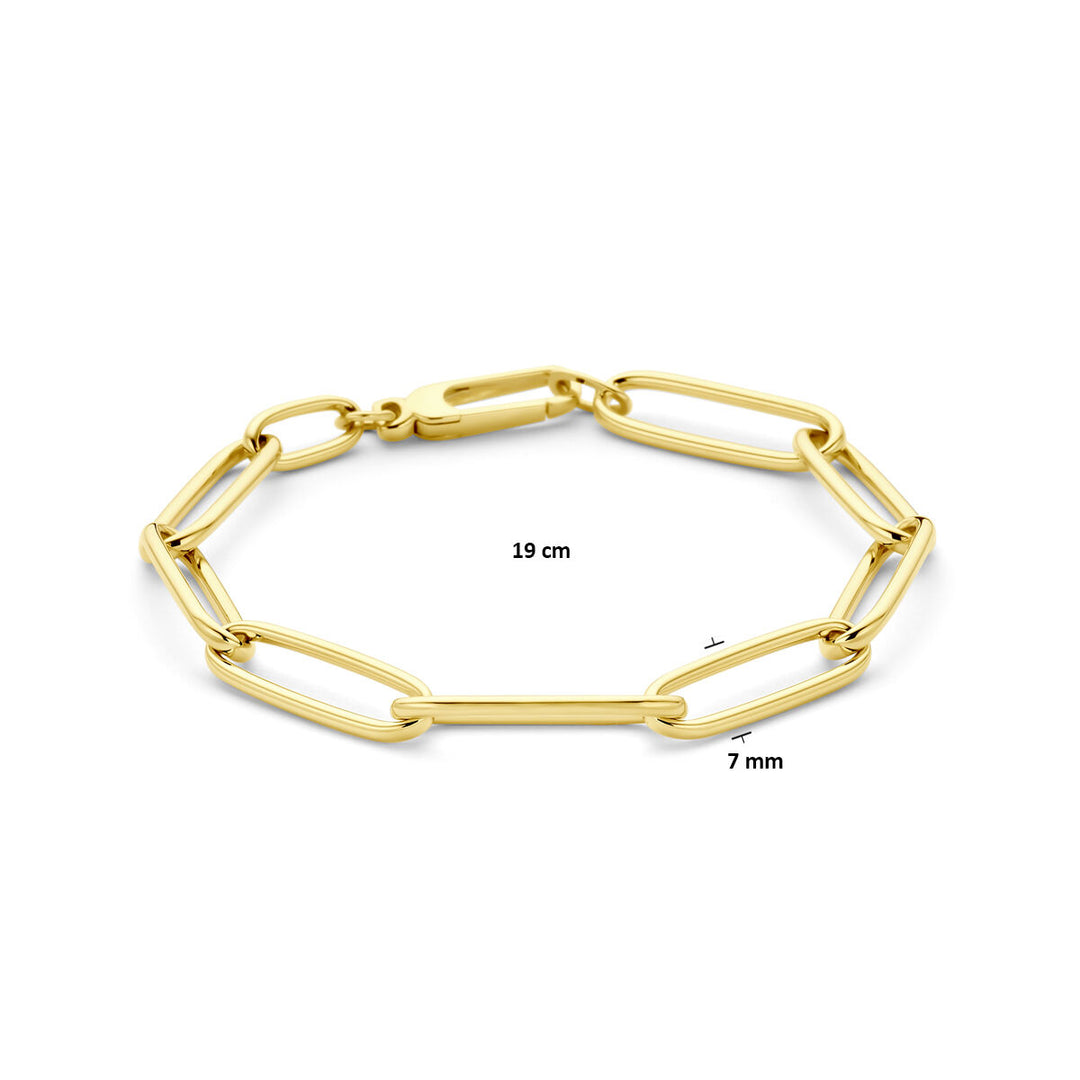 14k Gouden Paperclip Armband 7 mm – 19 cm met Karabijnsluiting