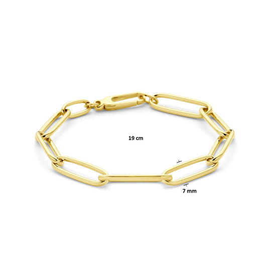 14k Gouden Paperclip Armband 7 mm – 19 cm met Karabijnsluiting