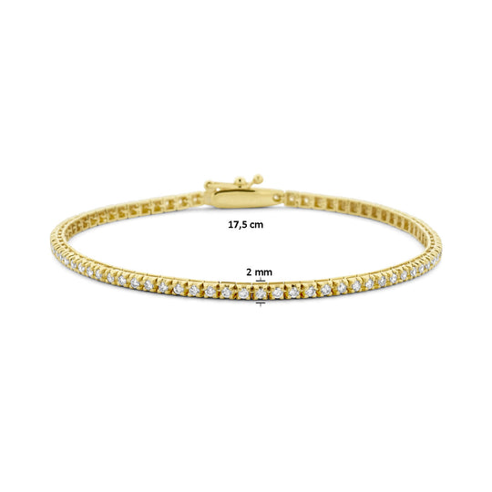 14k Gouden Tennisarmband met Diamant 1.00ct – 2 mm, 17,5 cm