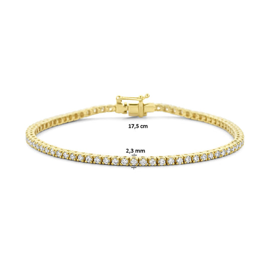 14k Gouden Tennisarmband met Diamant 2.00ct – 2,3 mm, 17,5 cm