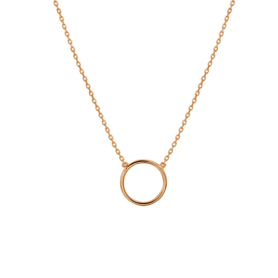 14k Roségouden Collier met Rondje Hanger – Verstelbaar 40-44 cm