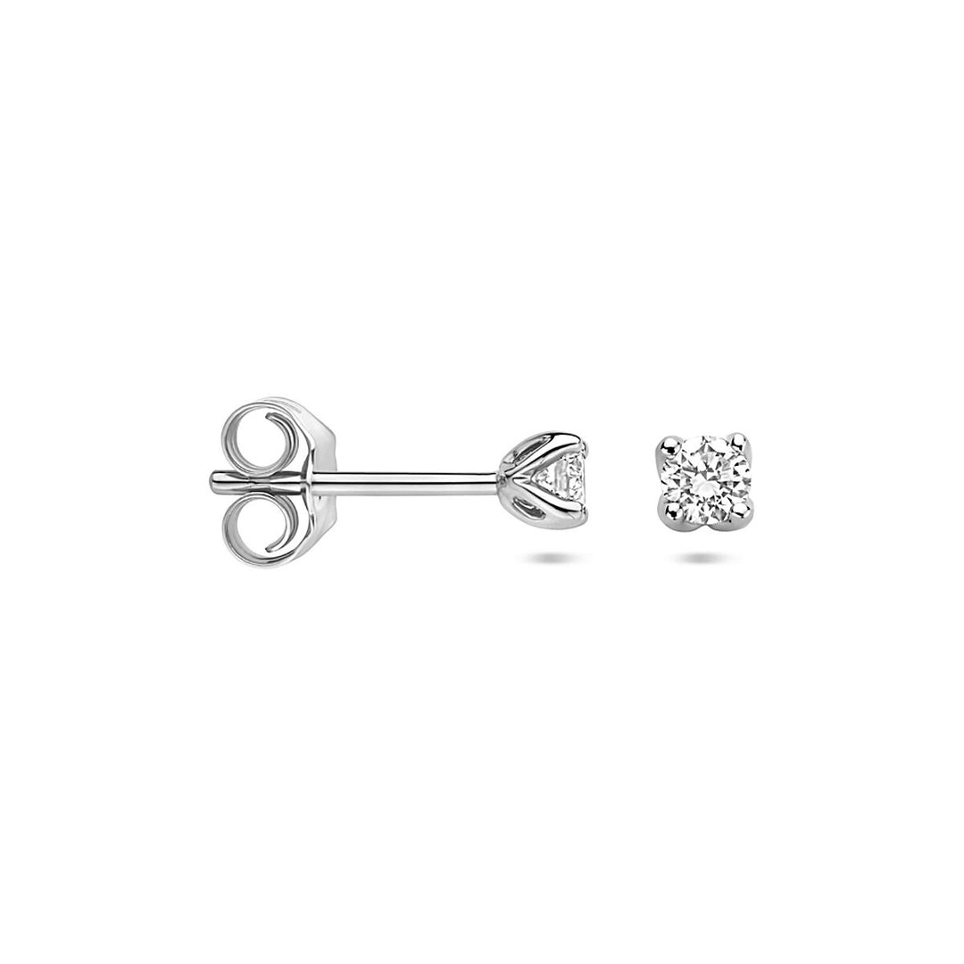 14k Witgouden Oorknoppen met Lab Grown Diamant 0.20ct – 3,25 mm (2x 0.10ct)